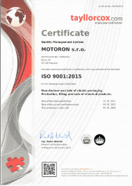 Motoron s.r.o. [certifikát ISO 9001-2023]