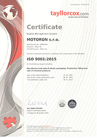 Motoron s.r.o. [certifikát ISO 9001-2015]